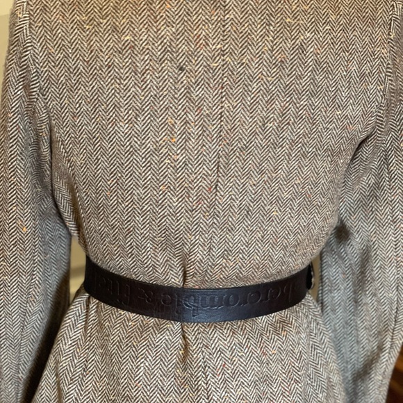 Brown Herringbone Blazer and Skirt Suit with Statement Necklace - Picture 6 of 14